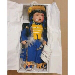 New Native American Doll By Duck House Dolls Heirloom Collection Porcelain 12"